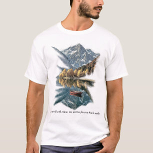 Camiseta Majestosa reflexão da montanha & arte da natureza
