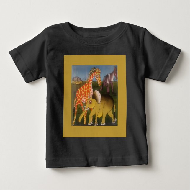 Camiseta Majestosa Vida Selvagem Africana: Uma Linda Pintur (Frente)