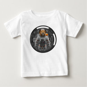 Camiseta Majestoso Astronauta Leão Flutuando na Gravidade Z