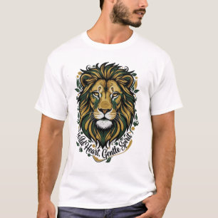 Camiseta Majestoso Coração Selvagem Espírito Gentil Leão Ca