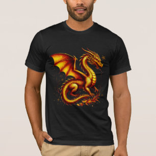 Camiseta Majestoso Dragão Dourado Com Escamas Douradas