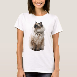 Camiseta Majestoso Gato Siamês de Cabelos Longos e Elegante