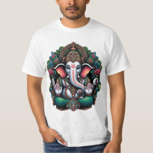Camiseta "Majestoso Senhor Ganesha em Divina Aura"