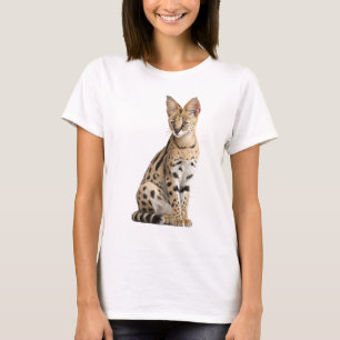 Camiseta Majestoso Serval Gato Manchado Selvagem Mulheres d