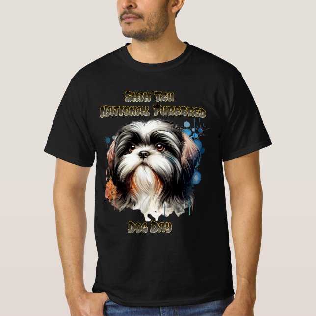 Camiseta Majestoso Shih Tzu: Nacional Purebred (Frente)