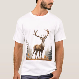 Camiseta Majestoso Veado: Uma Ouro na Embriagem da Natureza