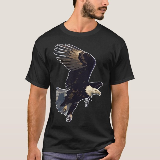 Camiseta Majexpressa águia-calva americana voadora (Frente)