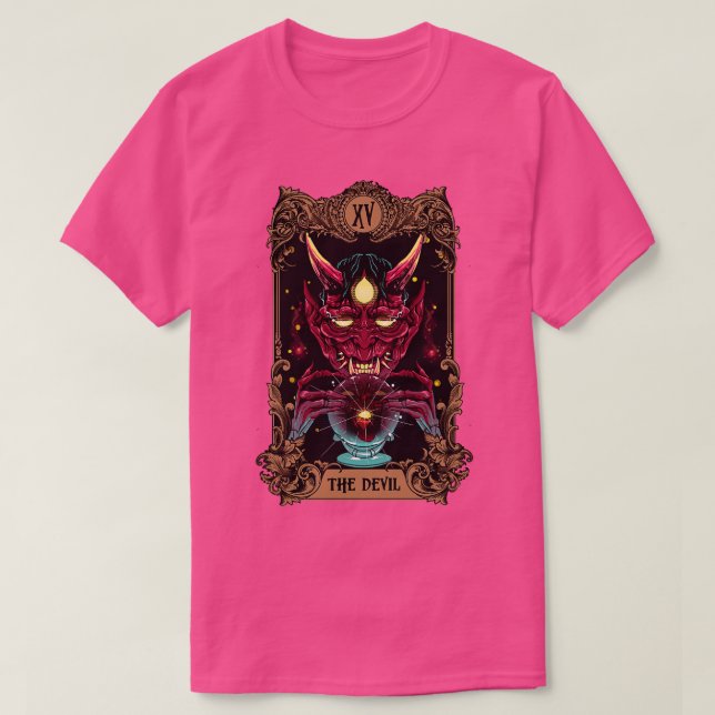 Camiseta Major Arcana Tarot d Diabo XV Halloween (Frente do Design)