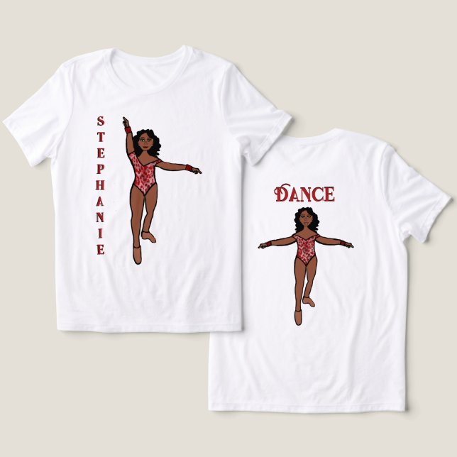 Camiseta Majorette/ Dançarina Tee Red Animal (Design Frente e Verso)