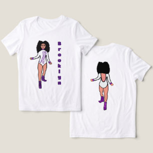 Camiseta Majorette/ Dançarina Tee White Purple Tiger B