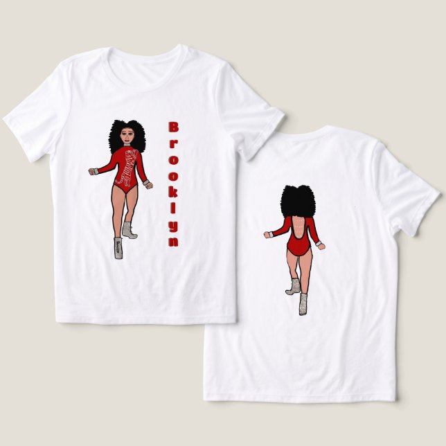 Camiseta Majorette/ Dançarino Tee Red Silver Tiger B (Design Frente e Verso)