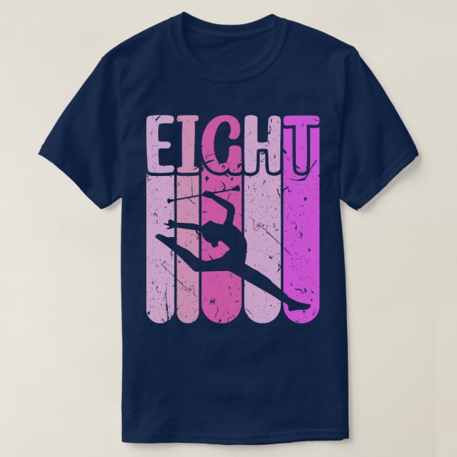 Camiseta Majorette Girl 8th Birthday Baton Twirling (Frente do Design)