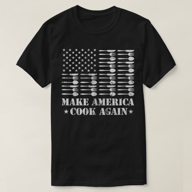 Camiseta Make America Cook Again Cooking Chef Kitchen Culin (Frente do Design)
