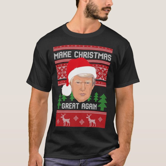 Camiseta Make Christmas Great Again, Trump, Pro Trump, Xmas (Frente)