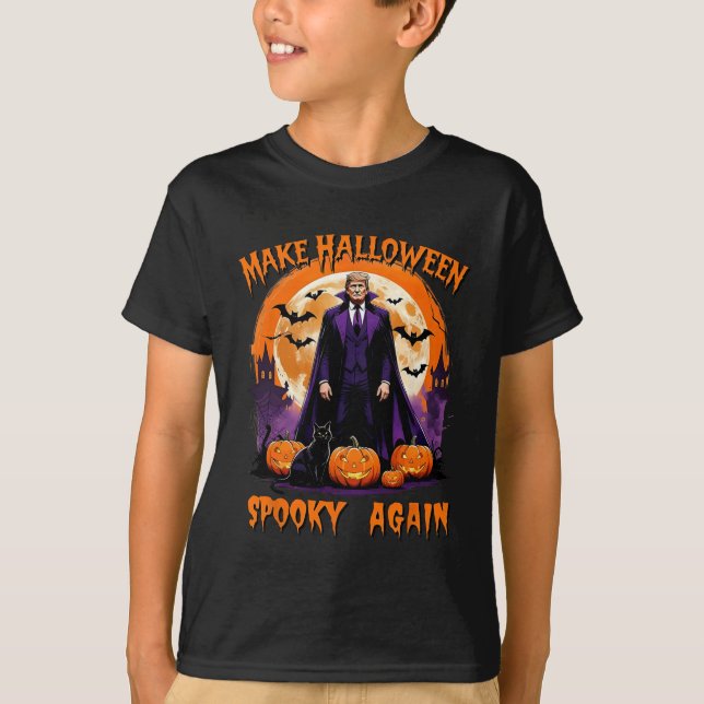 Camiseta Make Halloween Spooky Again Funny Trump Halloween  (Frente)
