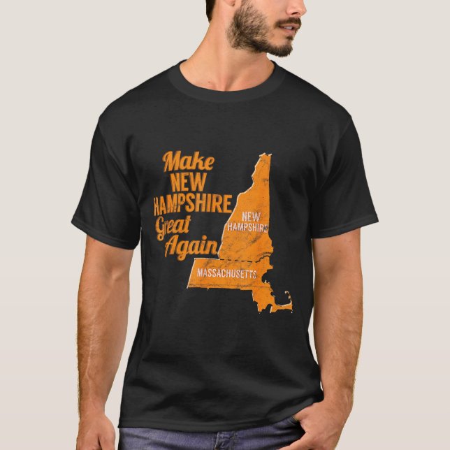 Camiseta Make New Hampshire Great Again Build A Wall  (Frente)