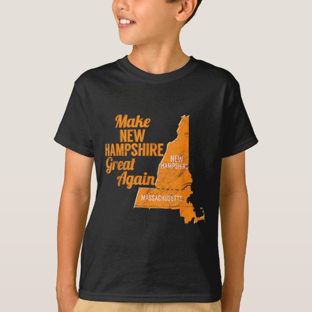 Camiseta Make New Hampshire Great Again Build A Wall  (Frente)