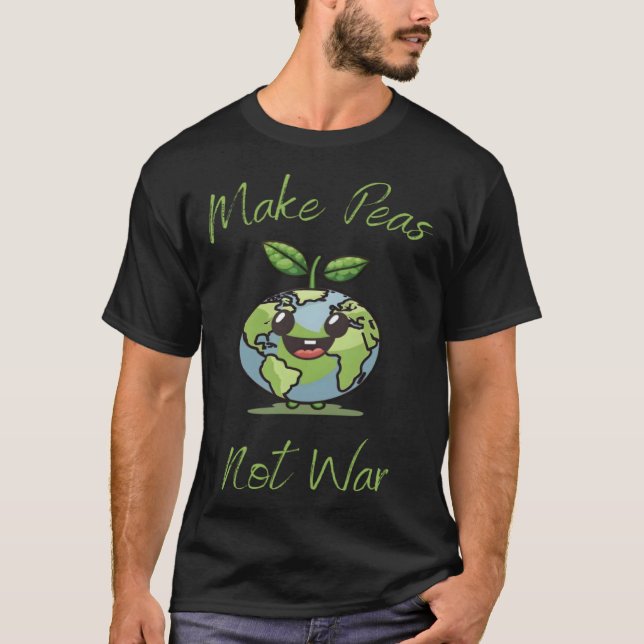 Camiseta Make Peas Not War Vegan Vegetarian Plantbased Glut (Frente)