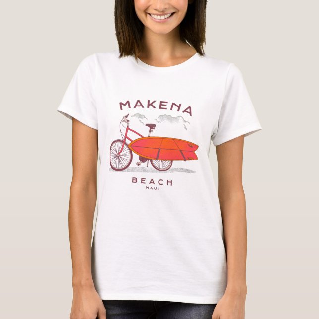 Camiseta Makena Beach Maui Vintage Beach Surfing (Frente)