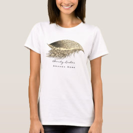 Camiseta Makeup Artist Studio Lash Studio Dourada Glitter