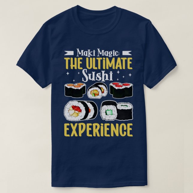 Camiseta Maki Magic Sushi (Frente do Design)