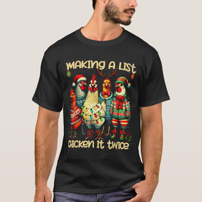 Camiseta Making A List Chicken It Twice Funny Mama Chicken  (Frente)