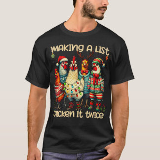 Camiseta Making A List Chicken It Twice Funny Mama Chicken 