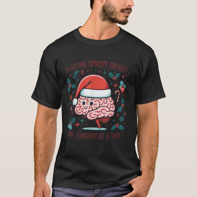 Camiseta Making Srits Bright Funny Brain Christmas Mental H (Frente)