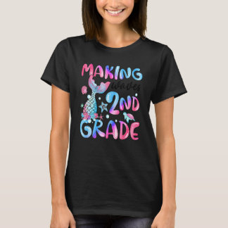 Camiseta Making Waves In 2nd Grade Fish Tail Tie Dye Back T