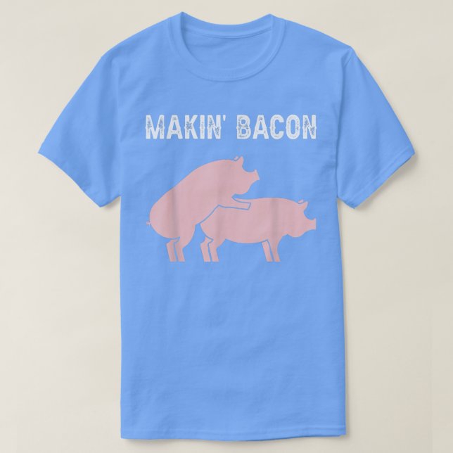 Camiseta Makon Bacon Adulto Engraçado Para Piada De Pig Lov (Frente do Design)