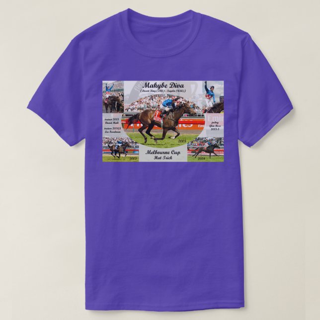 Camiseta Makybe Diva Melbourne Cup Trick (Frente do Design)