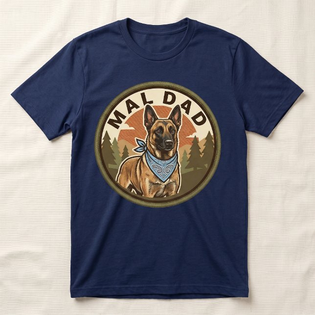 Camiseta Mal Dad Tee | Presente do Malinois Belga Maligator (Criador carregado)