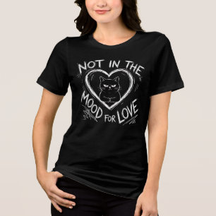 Camiseta Mal-Humorado Não Estou no Clima para Amor Gato Sar
