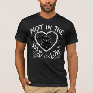 Camiseta Mal-Humorado Não Estou no Clima para o Amor Gato S