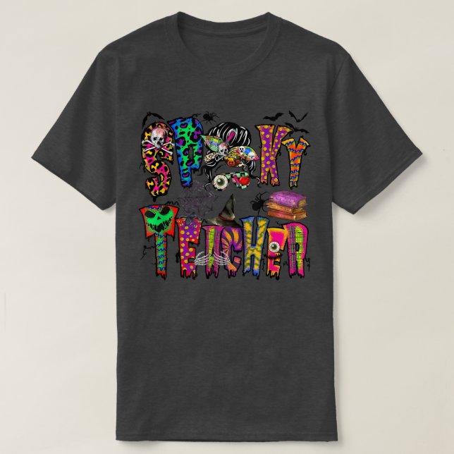 Camiseta Mal-humorado professor de pão de Halloween (Frente do Design)