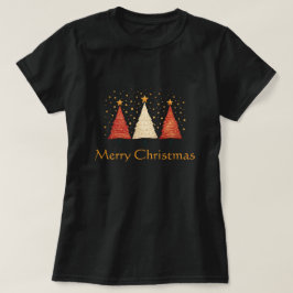 Camiseta Mal Natal Árvore de ouro vermelho