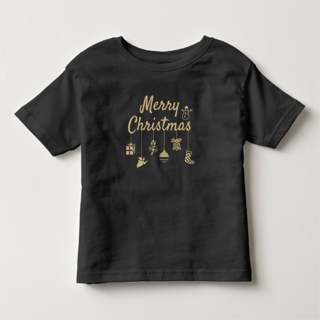 Camiseta Mal Natal Ornaments - Ouro (Frente)