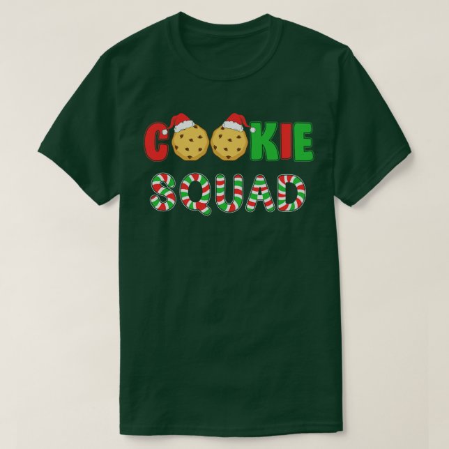 Camiseta Mala engraçada da família de natal Cookie Squad (Frente do Design)