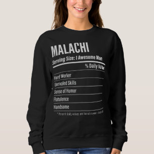 Camiseta Malachi Servindo Dimensões Calorias de Rótulo de N