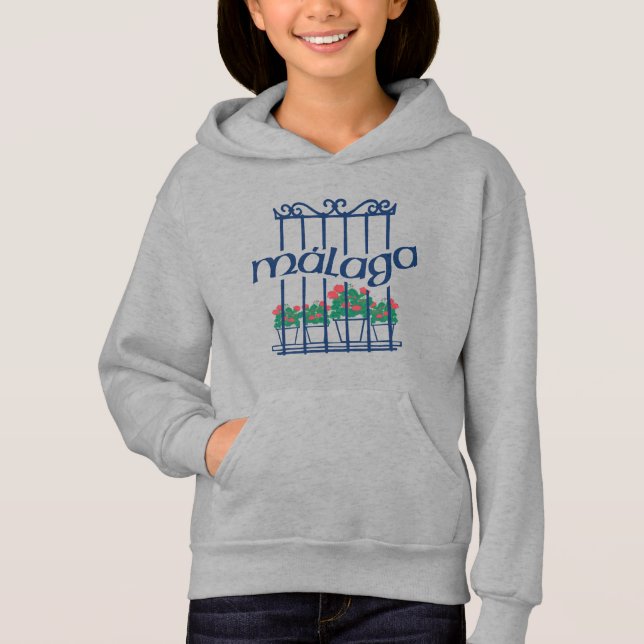 Camiseta Malaga, janela com flores (Frente)