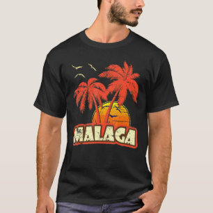 Camiseta Malaga Summer Palm Trees 80s Beach Sunset