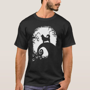 Camiseta Malamute do Alasca e Lua no Halloween