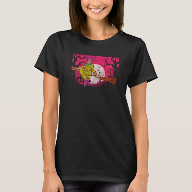 Camiseta Malandro Bruxaria Pumpkin Voando Morcegos De Lua C (Frente)