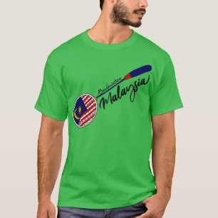 Camiseta Malásia: Bandeira de Badminton Racquet Racket Spor