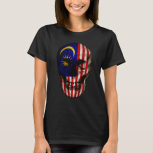 Camiseta Malásia Flag Skull Malásia Roots Proud Patrioti