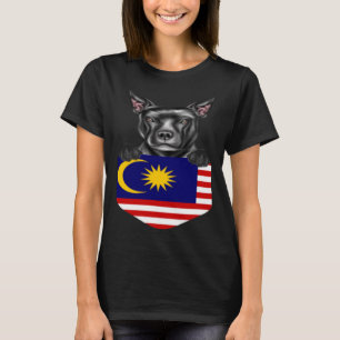 Camiseta Malásia Flag Staffordshire Bull Terrier Dog Po
