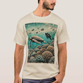 Camiseta Malásia Scuba Mergulhando em Grunge em Descanso