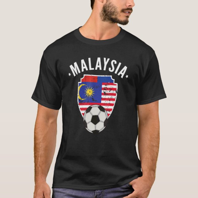 Camiseta Malásia Soccer Malásia Bandeira Futebol malaio P (Frente)