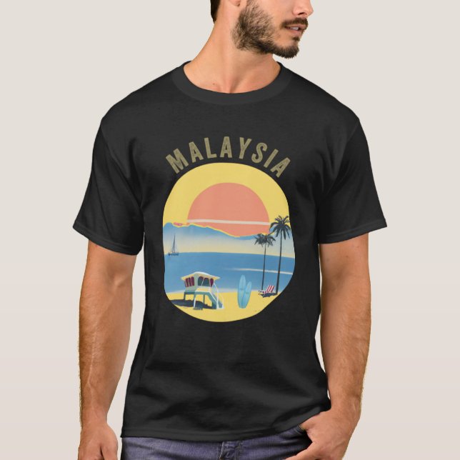 Camiseta Malaysia Souvenir Apparel  Retro Vintage Malaysian (Frente)