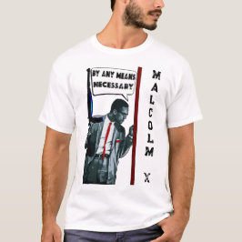Camiseta Malcolm X - Por Qualquer Meio Necessário